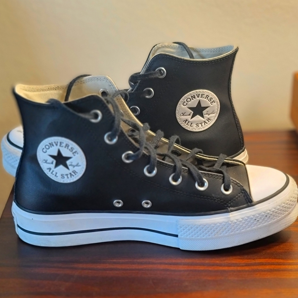 Converse leather platform